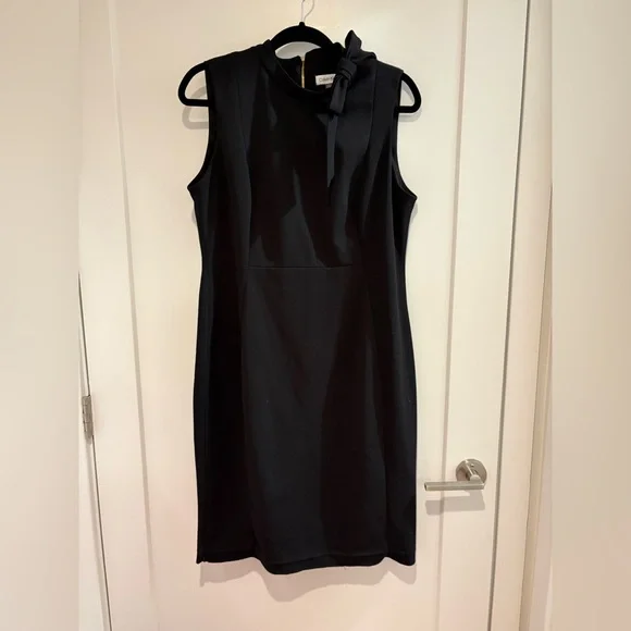 Calvin Klein Black Midi Sheath Cocktail Dress | Needs Hem Fixed | Fire Sale - Picture 1 of 6